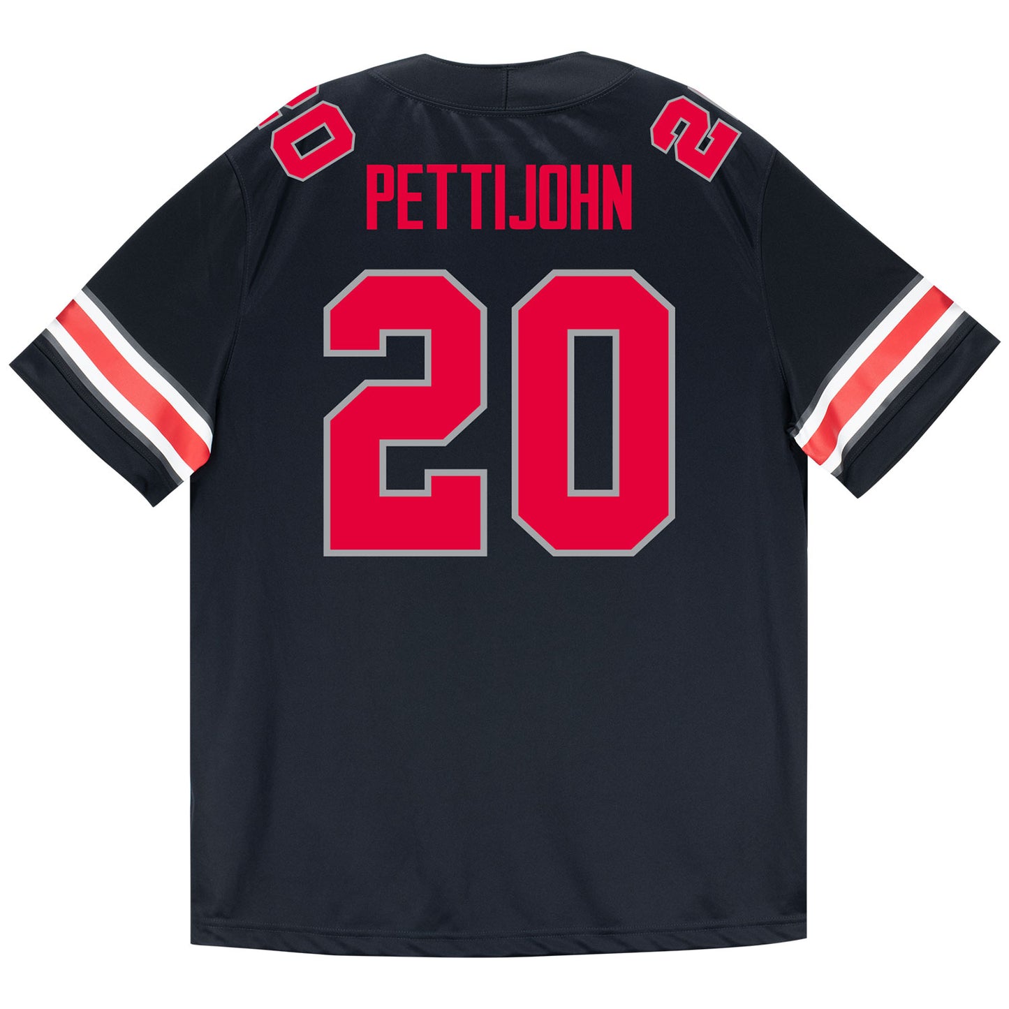 Ohio State Buckeyes Nike #20 Riley Pettijohn Student Athlete Black Football Jersey - Back View