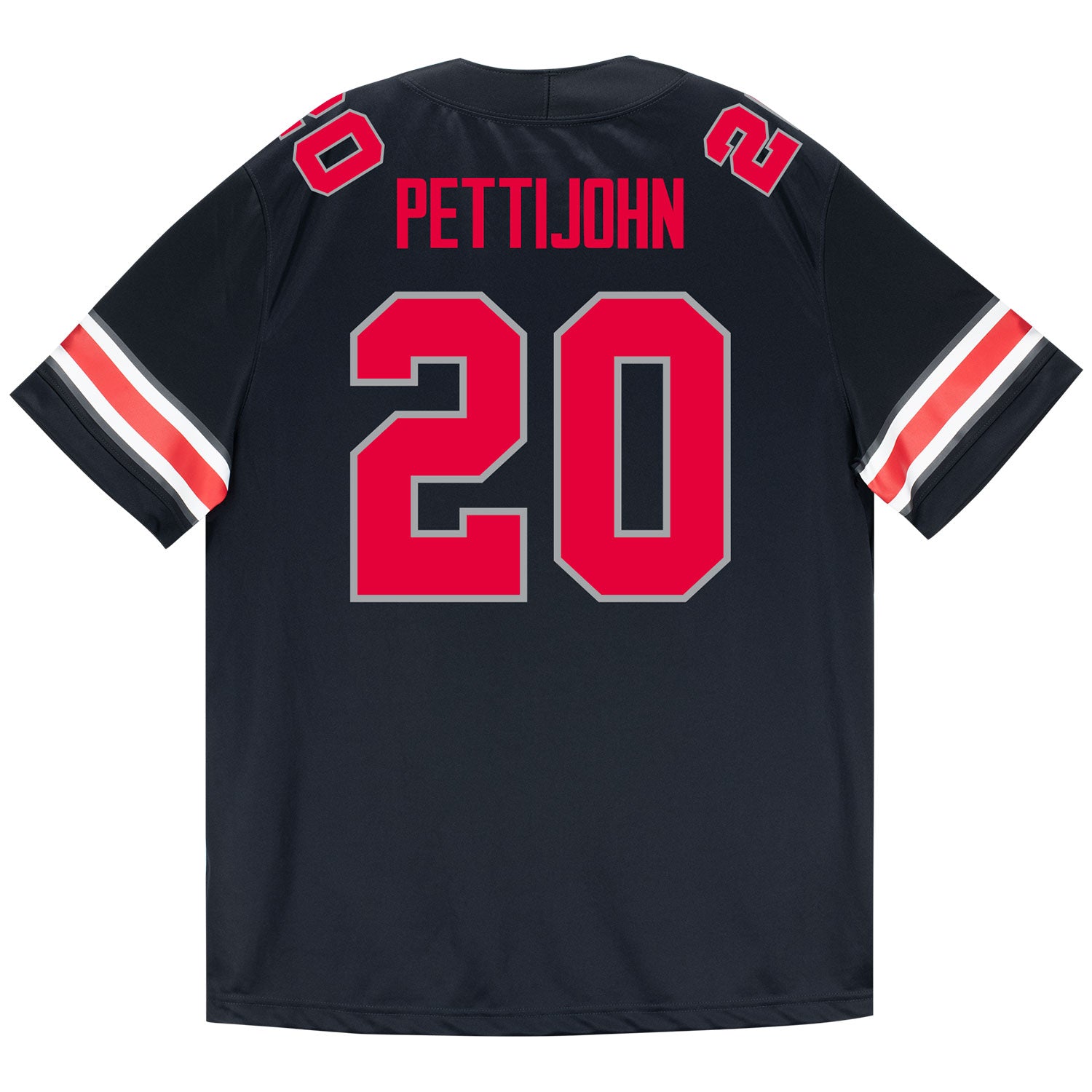Ohio State Buckeyes Nike #20 Riley Pettijohn Student Athlete Black Football Jersey - Back View