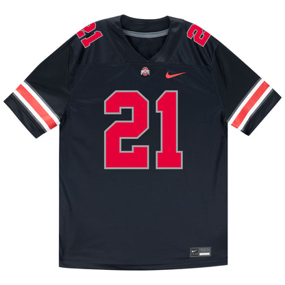 Ohio State Buckeyes Nike #21 Brenten Jones Student Athlete Black Football Jersey - Front View
