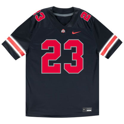 Ohio State Buckeyes Nike #23 Nolan Baudo Student Athlete Black Football Jersey - Front View