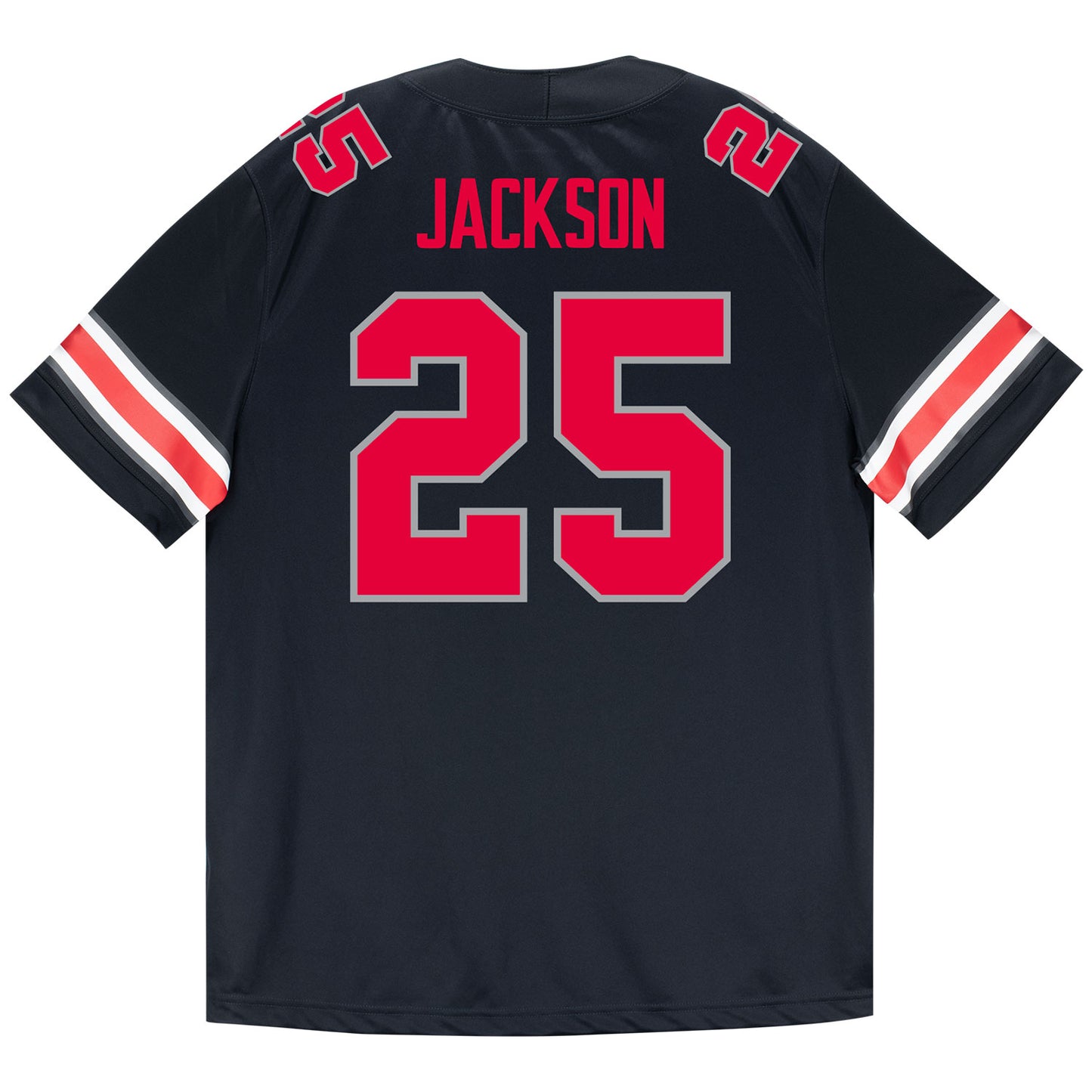 Ohio State Buckeyes Nike #25 Bo Jackson Student Athlete Black Football Jersey - Back View
