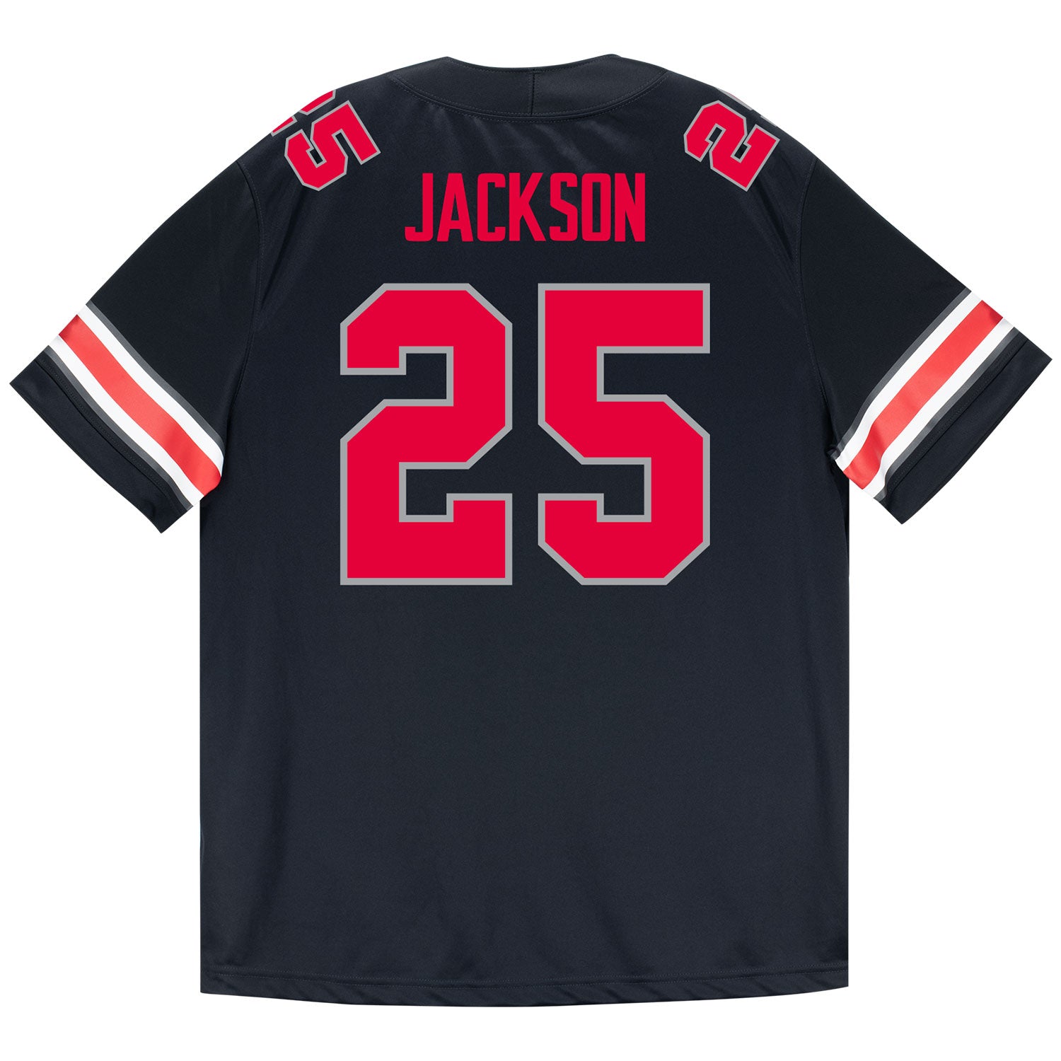 Ohio State Buckeyes Nike #25 Bo Jackson Student Athlete Black Football Jersey - Back View