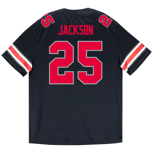 Ohio State Buckeyes Nike #25 Bo Jackson Student Athlete Black Football Jersey - Back View