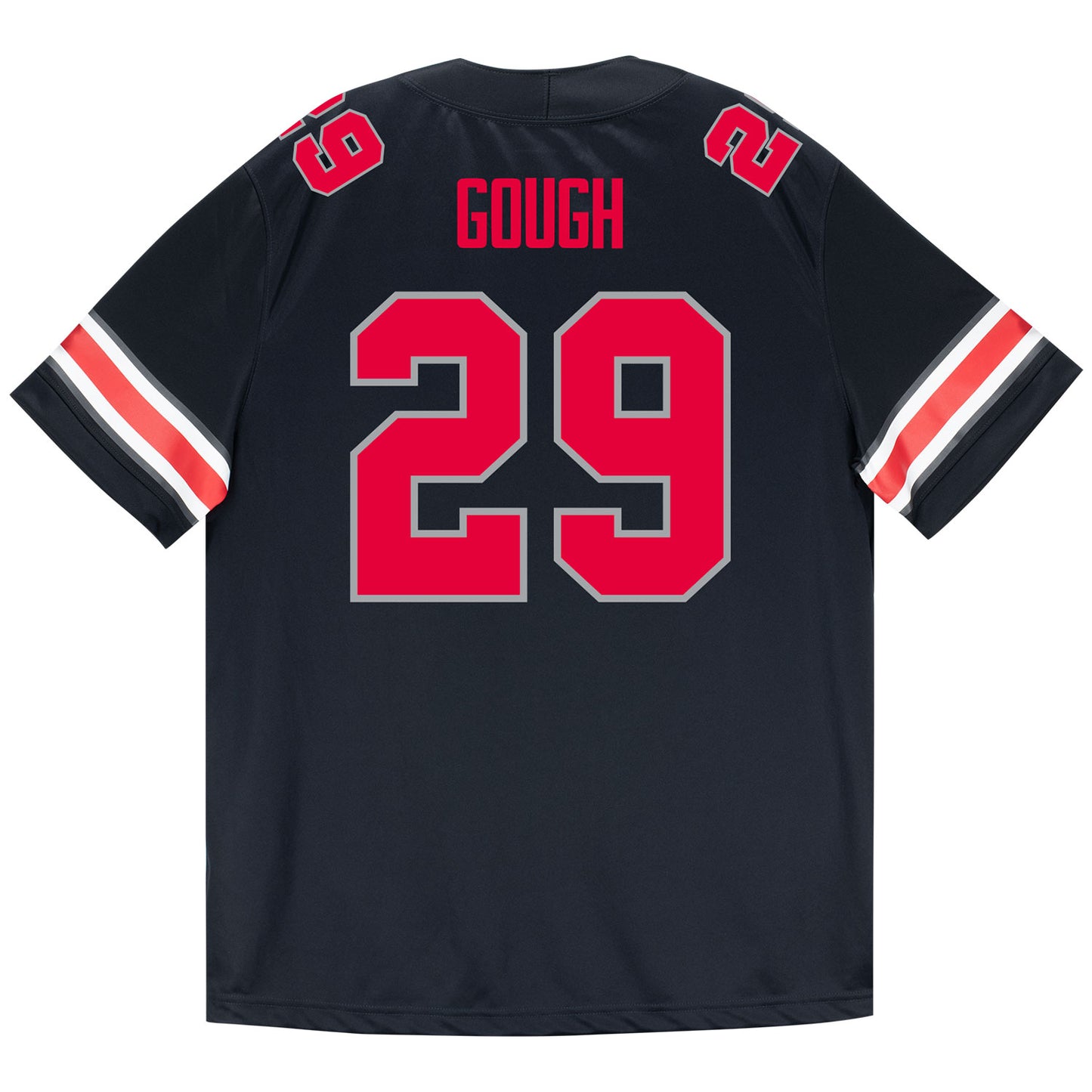 Ohio State Buckeyes Nike #29 Glorien Gough Student Athlete Black Football Jersey - Back View