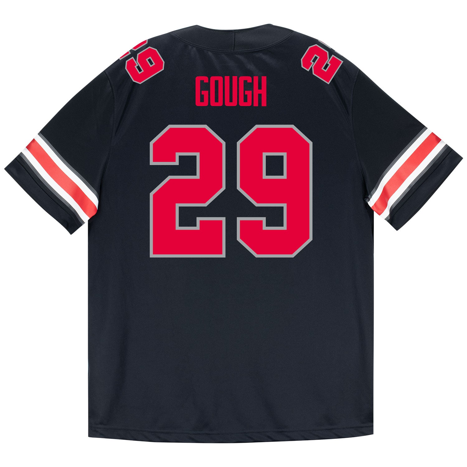 Ohio State Buckeyes Nike #29 Glorien Gough Student Athlete Black Football Jersey - Back View