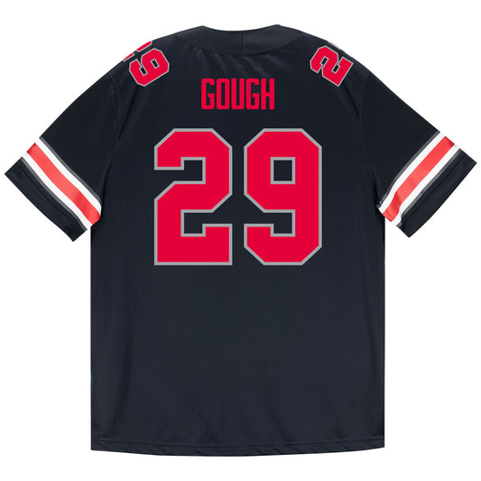 Ohio State Buckeyes Nike #29 Glorien Gough Student Athlete Black Football Jersey - Back View