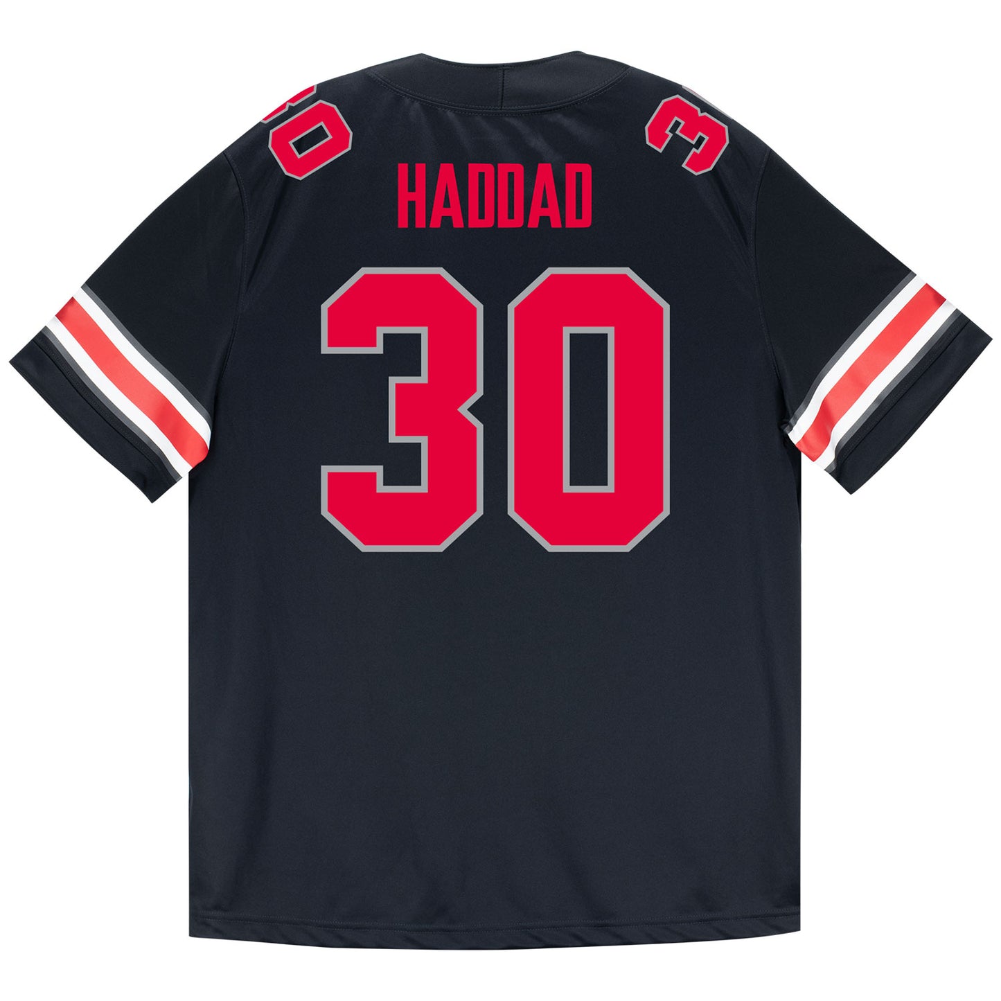 Ohio State Buckeyes Nike #30 Cody Haddad Student Athlete Black Football Jersey - Back View