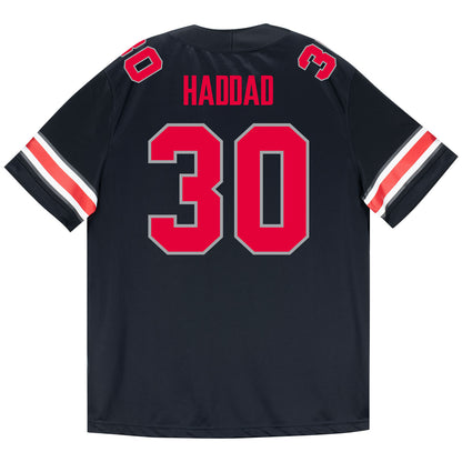 Ohio State Buckeyes Nike #30 Cody Haddad Student Athlete Black Football Jersey - Back View