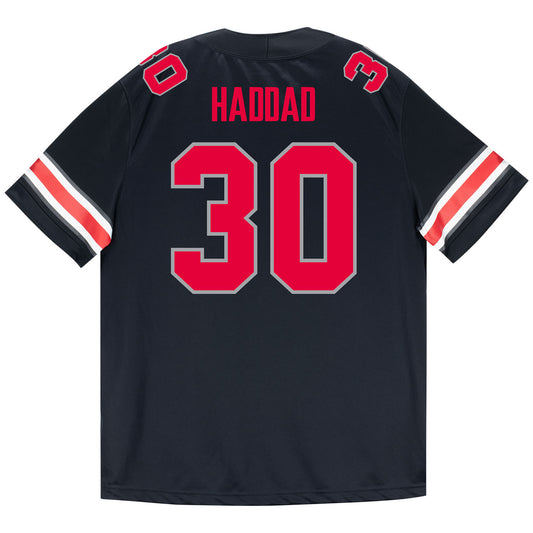 Ohio State Buckeyes Nike #30 Cody Haddad Student Athlete Black Football Jersey - Back View