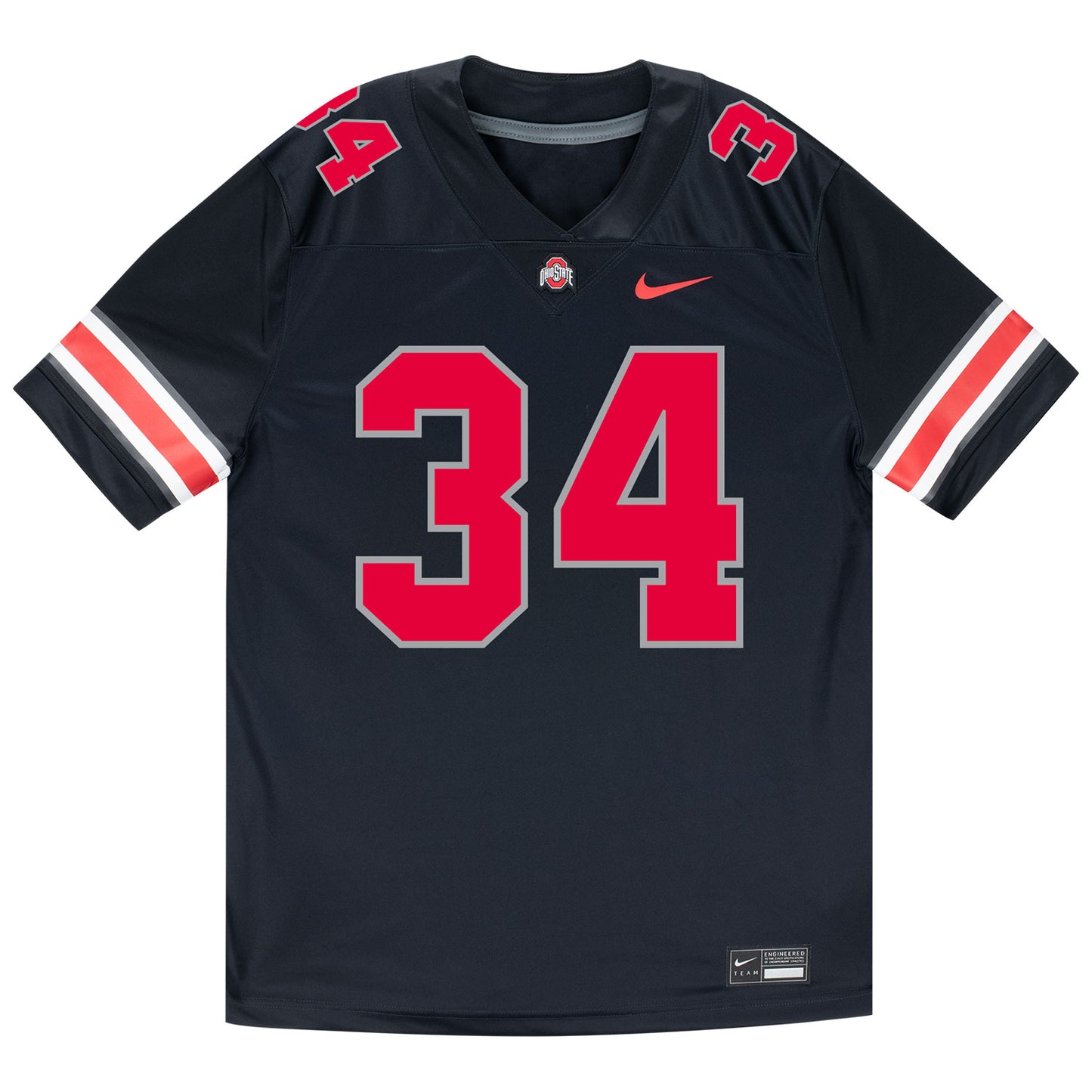 Ohio State Buckeyes Nike #34 Brennen Schramm Student Athlete Black Football Jersey - Front View