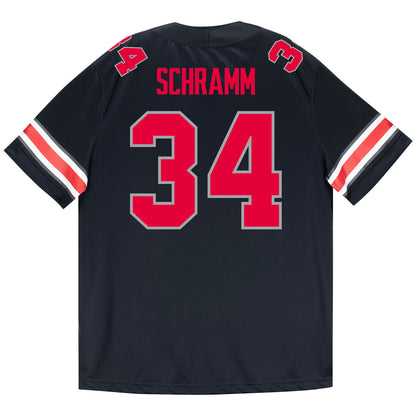 Ohio State Buckeyes Nike #34 Brennen Schramm Student Athlete Black Football Jersey - Back View