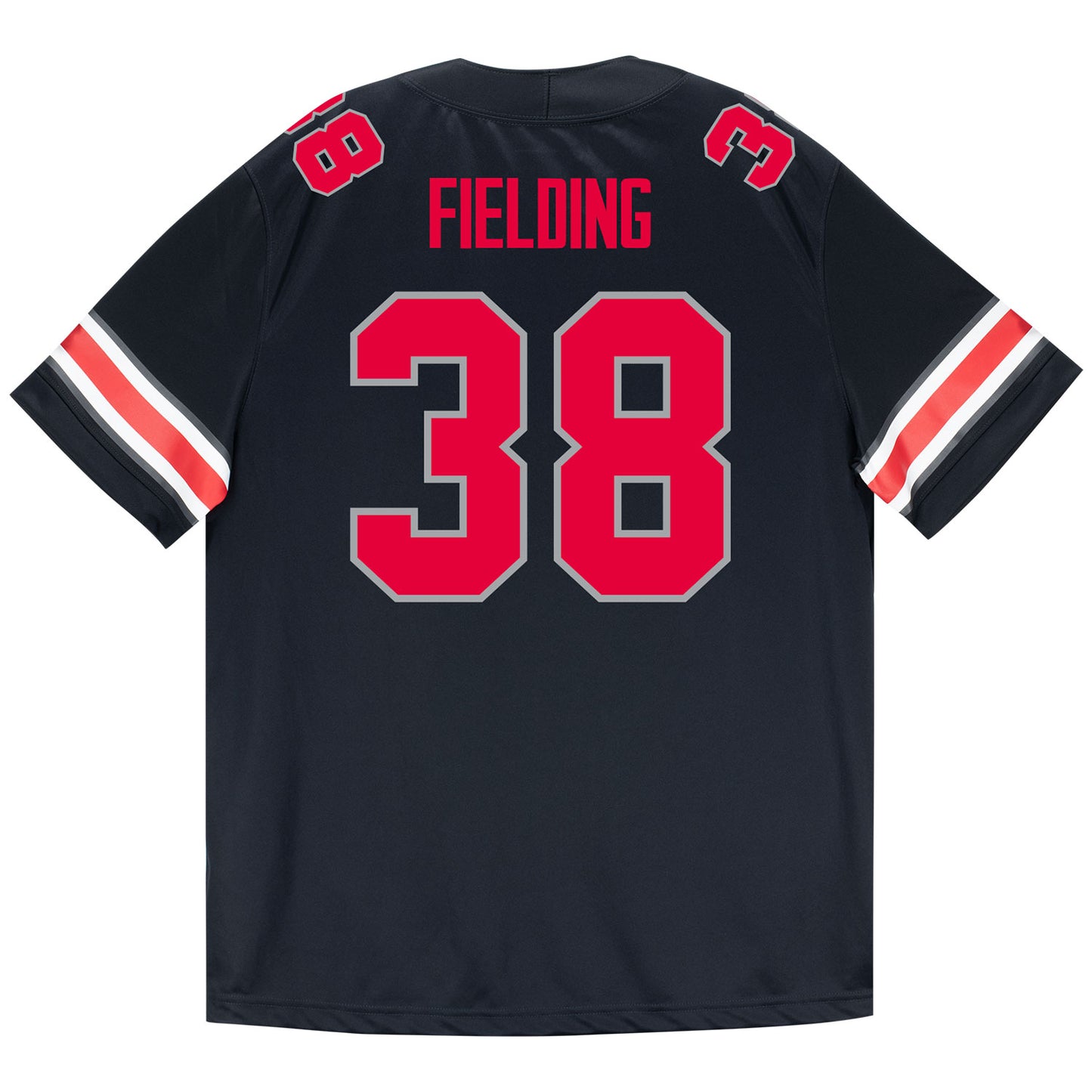 Ohio State Buckeyes Nike #38 Jayden Fielding Student Athlete Black Football Jersey - Back View