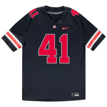Ohio State Buckeyes Nike #41 Grant Mills Student Athlete Black Football Jersey - Front View