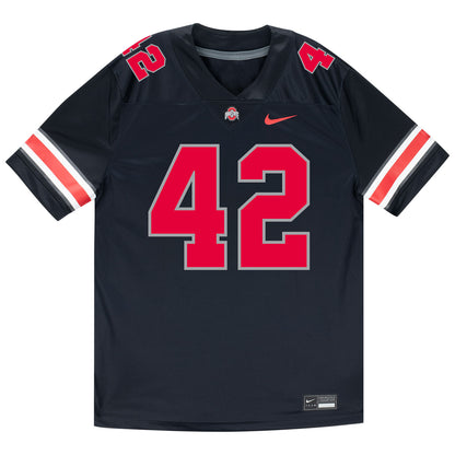 Ohio State Buckeyes Nike #42 Joe McGuire Student Athlete Black Football Jersey - Front View