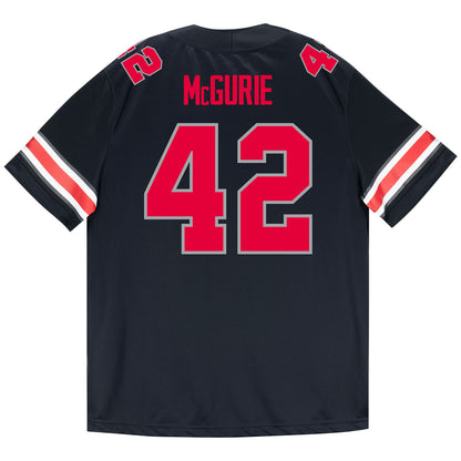 Ohio State Buckeyes Nike #42 Joe McGuire Student Athlete Black Football Jersey - Back View