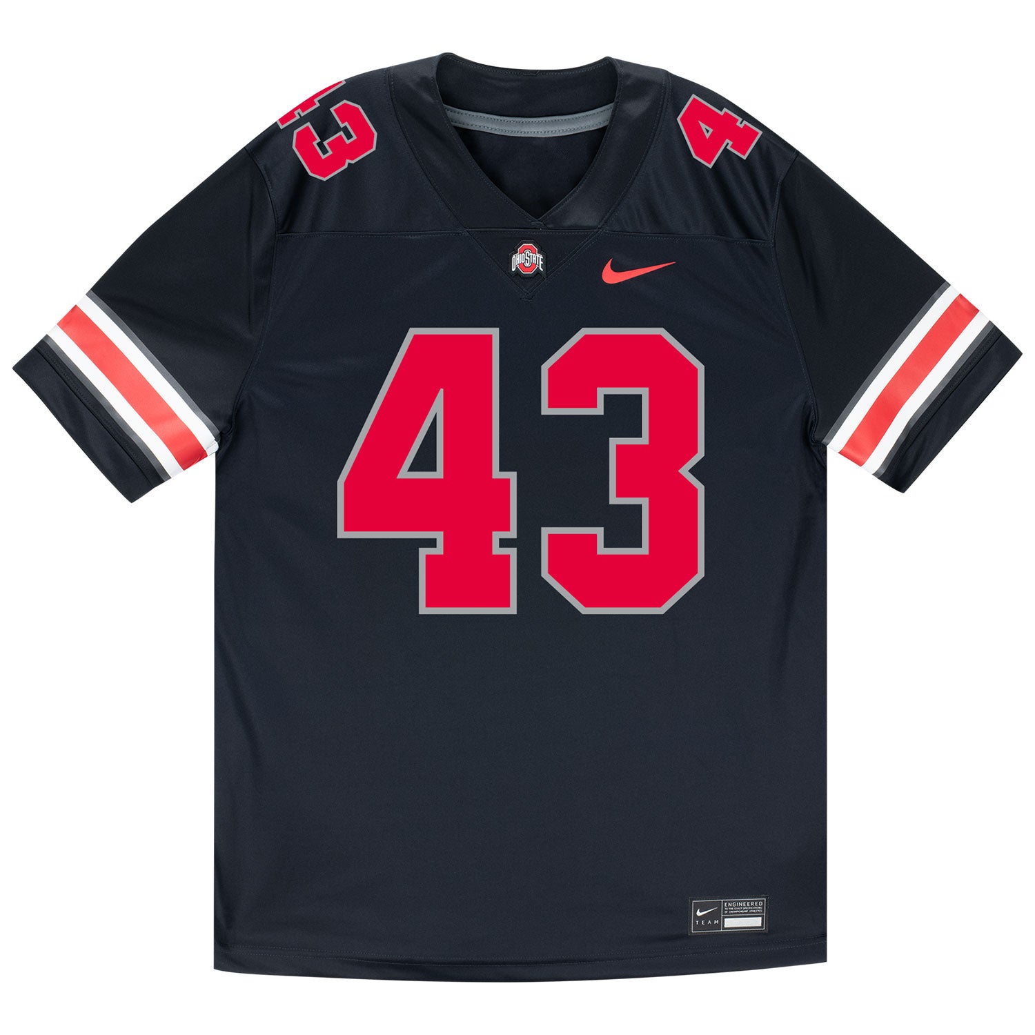 Ohio State Buckeyes Nike #43 John Ferlmann Student Athlete Black Football Jersey - Front View