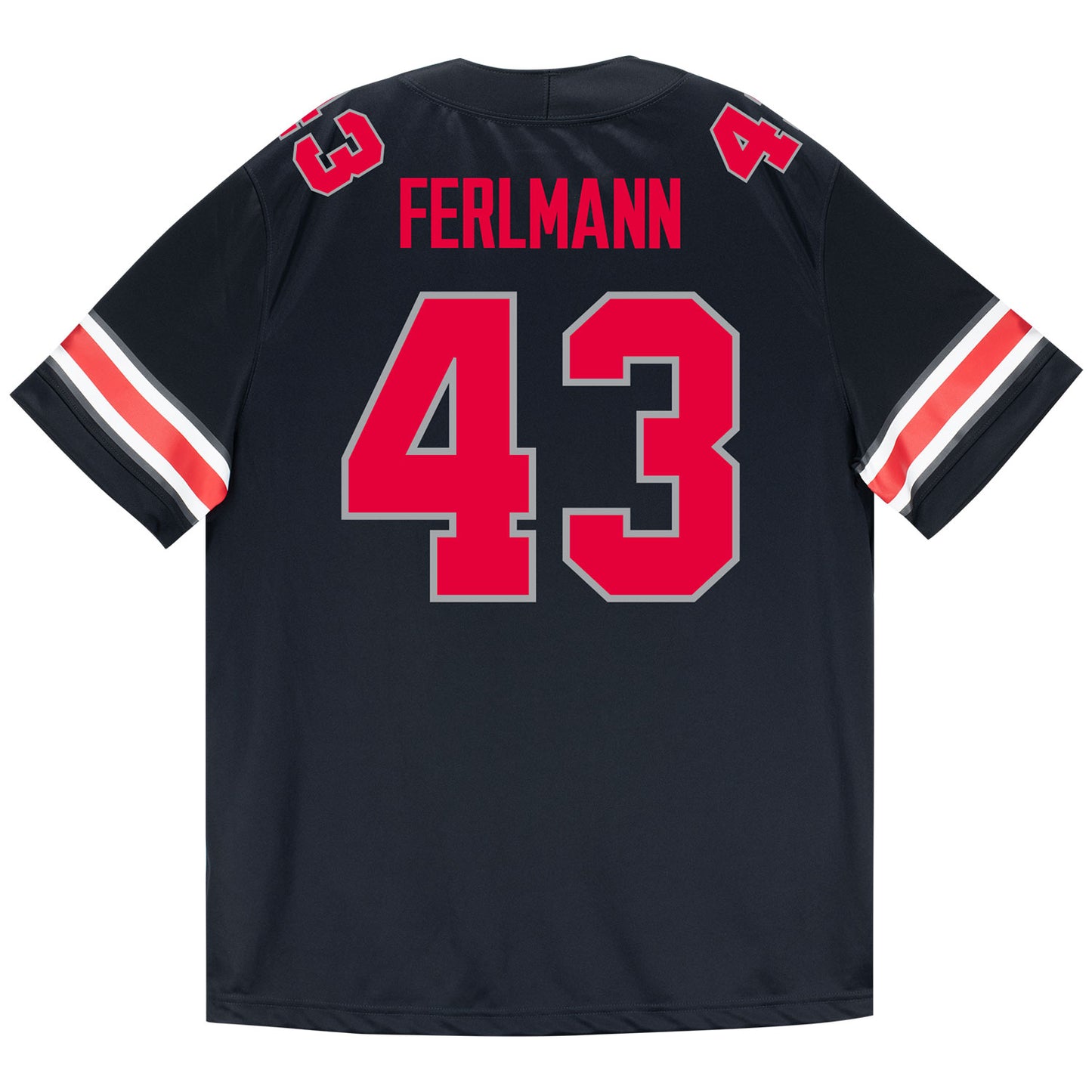 Ohio State Buckeyes Nike #43 John Ferlmann Student Athlete Black Football Jersey - Back View