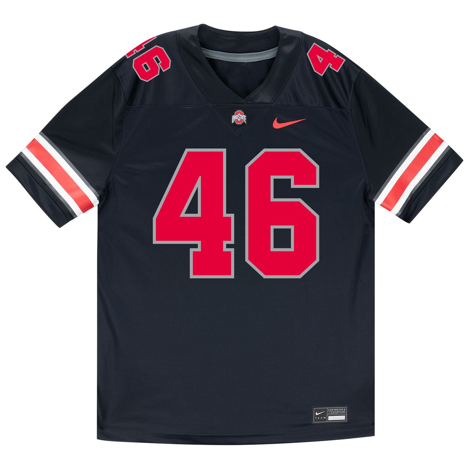 Ohio State Buckeyes Nike #46 Ryan Rudzinski Student Athlete Black Football Jersey - Front View
