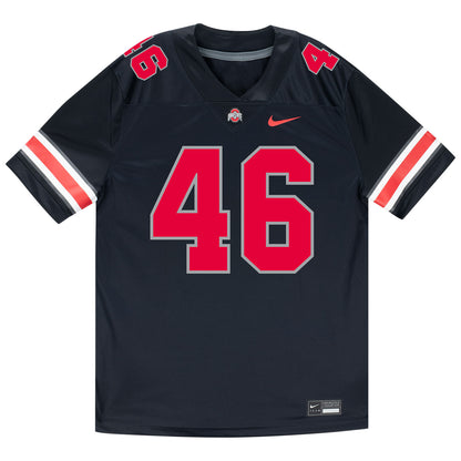 Ohio State Buckeyes Nike #46 Ryan Rudzinski Student Athlete Black Football Jersey - Front View