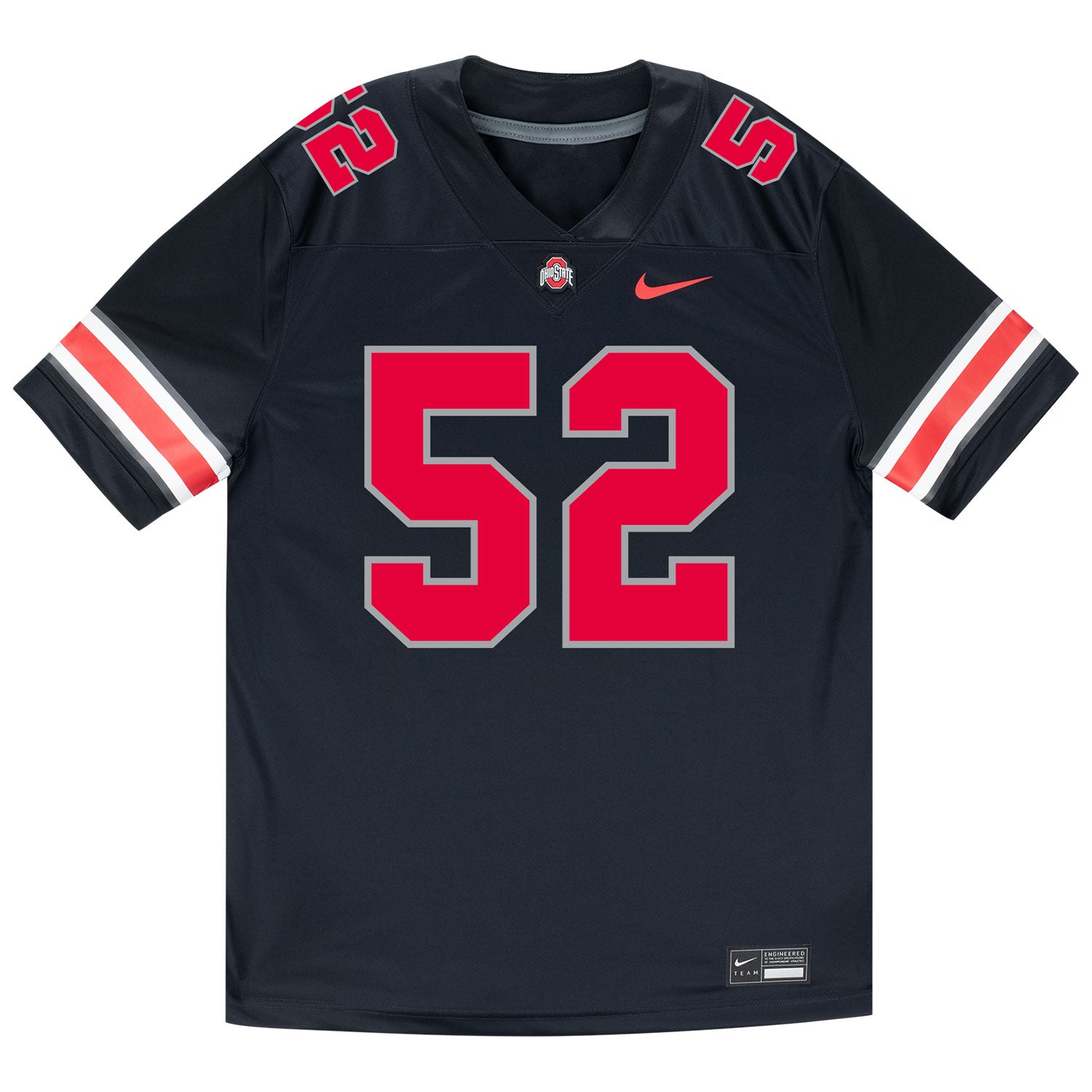 Ohio State Buckeyes Nike #52 Joshua Mickens Student Athlete Black Football Jersey - Front View