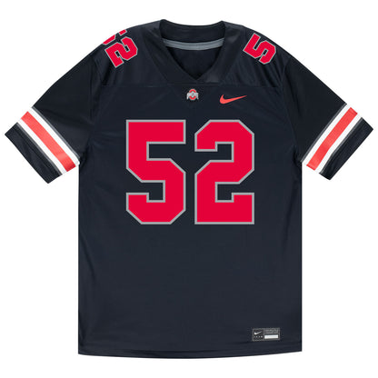 Ohio State Buckeyes Nike #52 Joshua Mickens Student Athlete Black Football Jersey - Front View