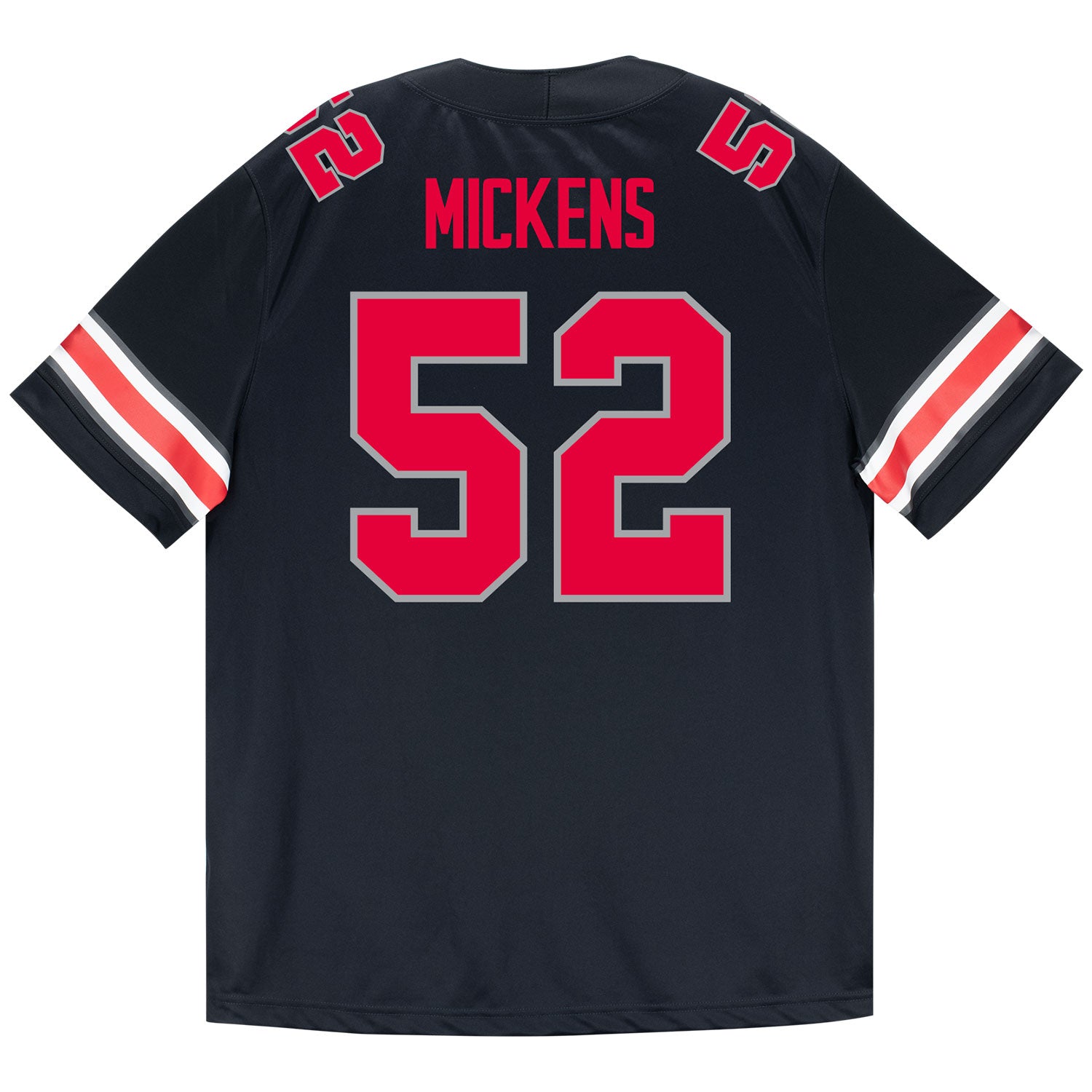 Ohio State Buckeyes Nike #52 Joshua Mickens Student Athlete Black Football Jersey - Back View