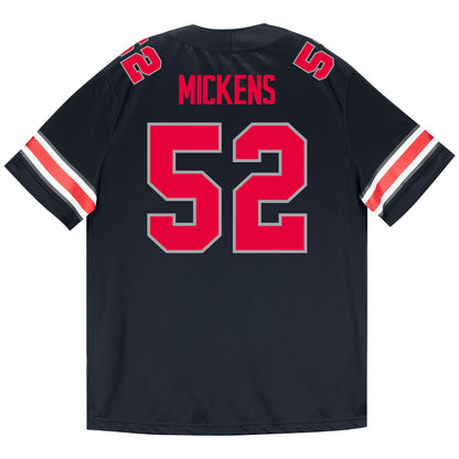 Ohio State Buckeyes Nike #52 Joshua Mickens Student Athlete Black Football Jersey - Back View