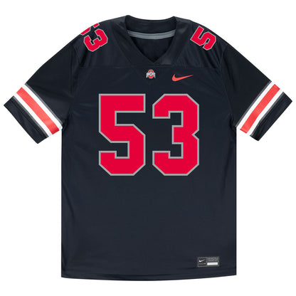 Ohio State Buckeyes Nike #53 Will Smith Jr. Student Athlete Black Football Jersey - Front View