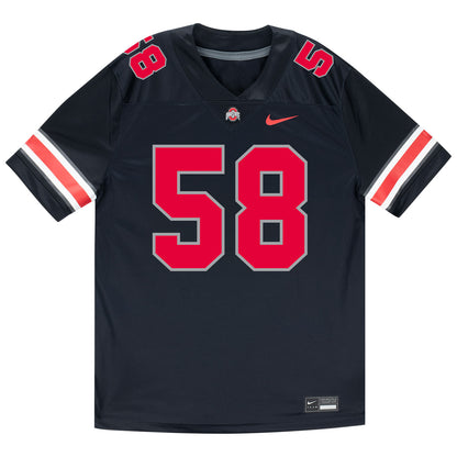 Ohio State Buckeyes Nike #58 Gabe Vansickle Student Athlete Black Football Jersey - Front View
