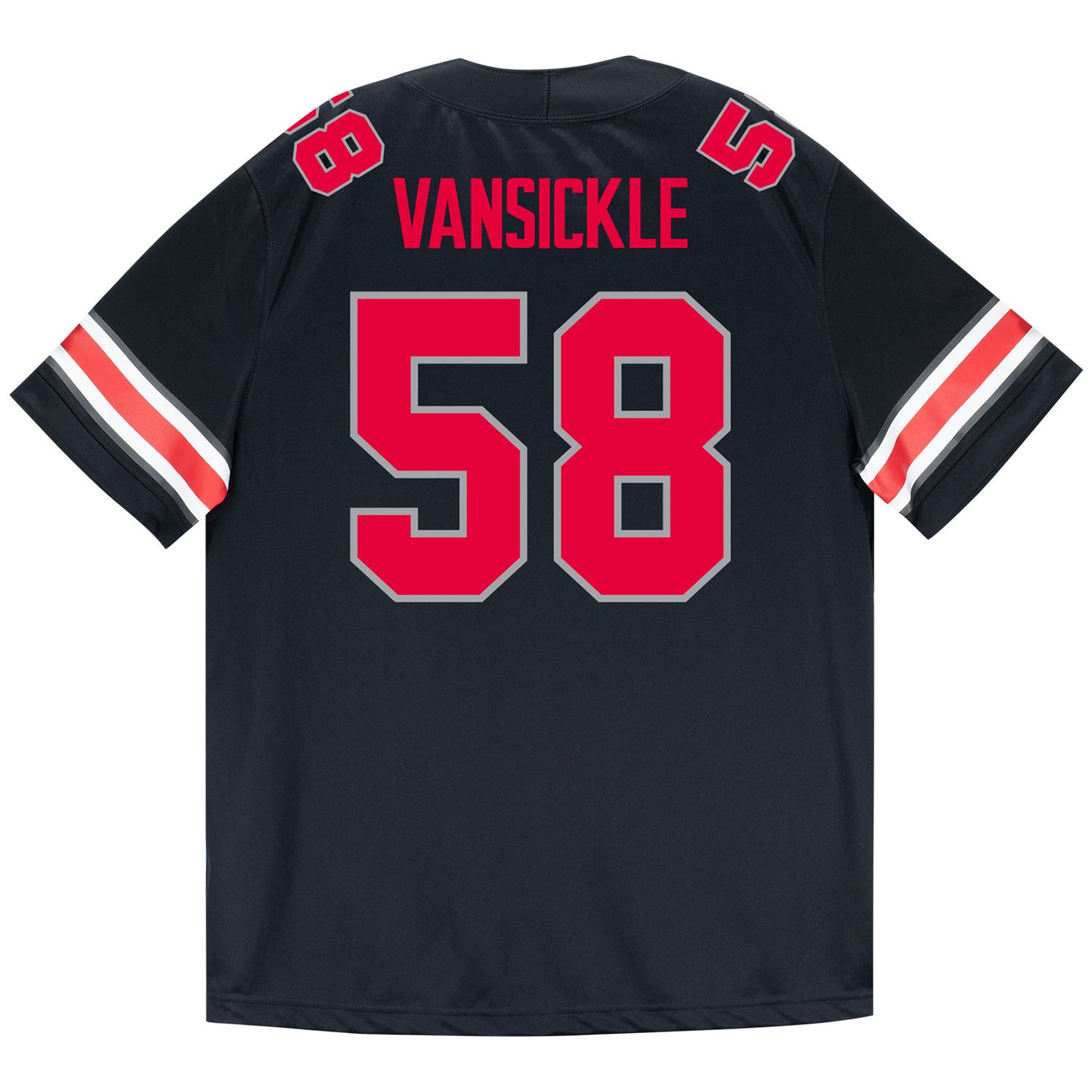 Ohio State Buckeyes Nike #58 Gabe Vansickle Student Athlete Black Football Jersey - Back View
