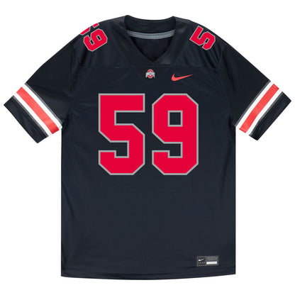 Ohio State Buckeyes Nike #59 Ahmed Tounkara Student Athlete Black Football Jersey - Front View