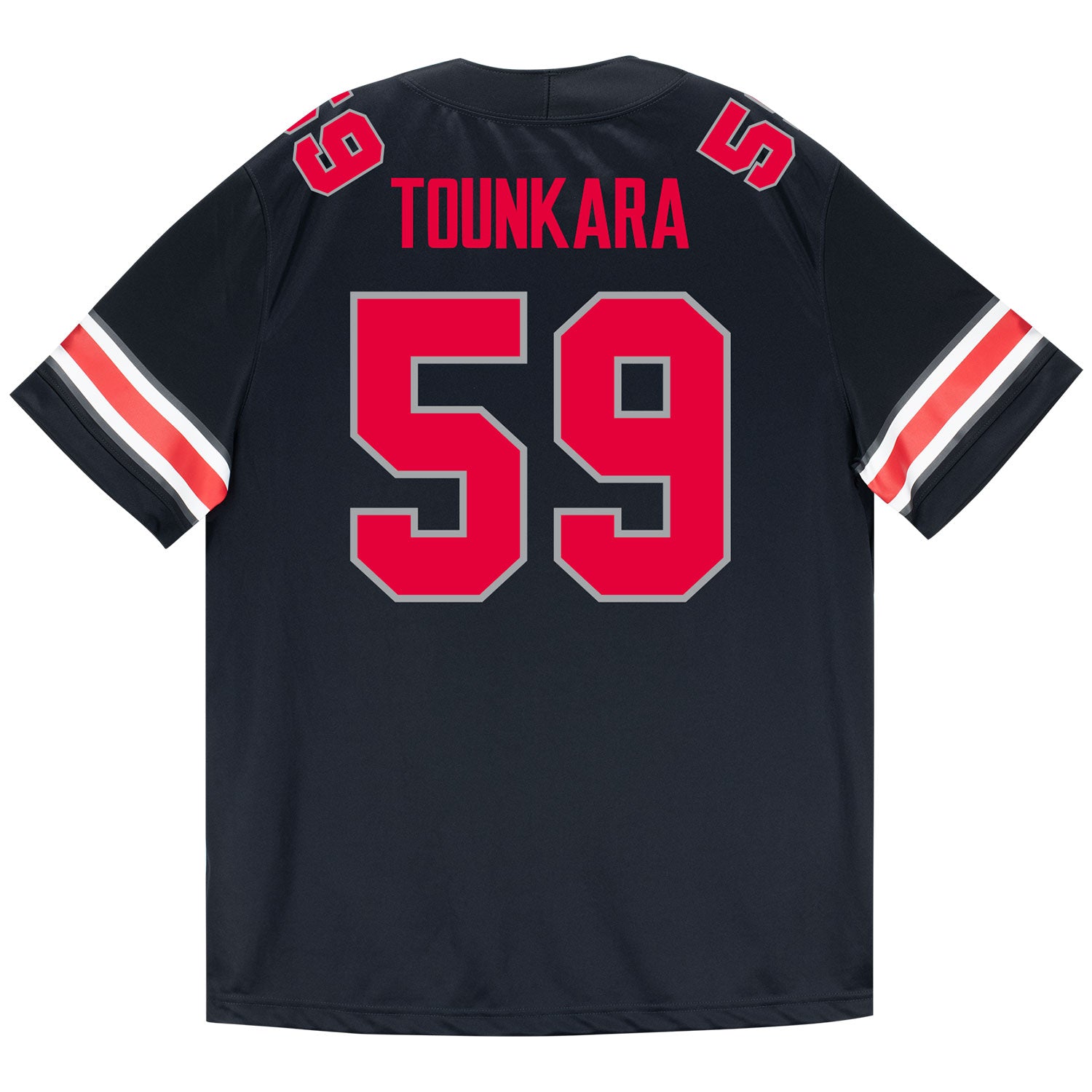 Ohio State Buckeyes Nike #59 Ahmed Tounkara Student Athlete Black Football Jersey - Back View