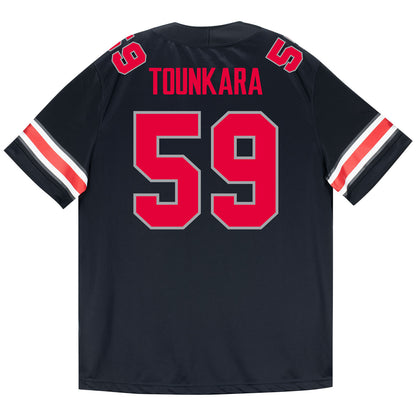 Ohio State Buckeyes Nike #59 Ahmed Tounkara Student Athlete Black Football Jersey - Back View