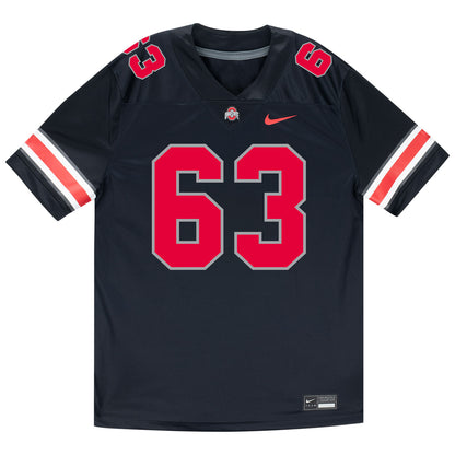 Ohio State Buckeyes Nike #63 Julian Goines-Jackson Student Athlete Black Football Jersey - Front View
