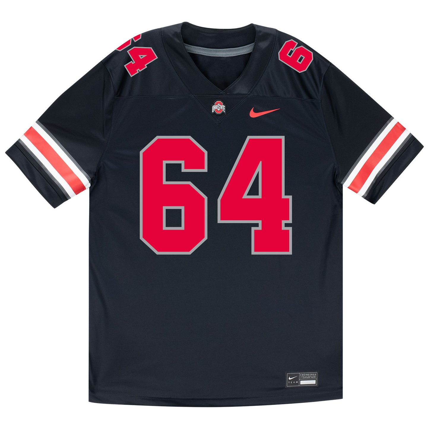 Ohio State Buckeyes Nike #64 Simon Lorentz Student Athlete Black Football Jersey - Front View