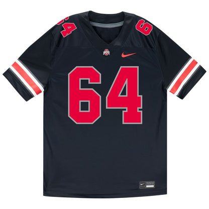 Ohio State Buckeyes Nike #64 Simon Lorentz Student Athlete Black Football Jersey - Front View