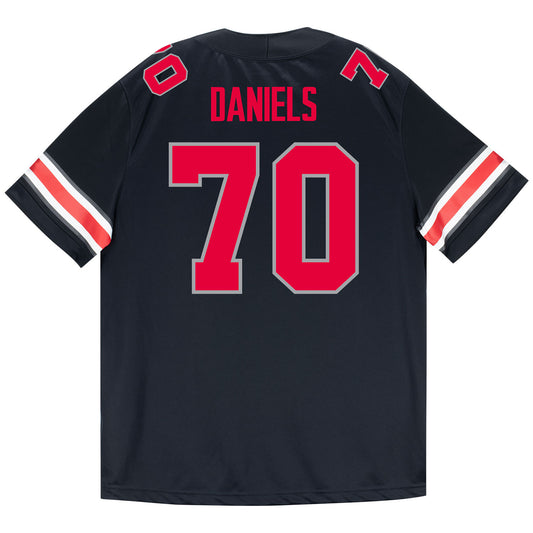 Ohio State Buckeyes Nike #70 Phillip Daniels Student Athlete Black Football Jersey - Back View