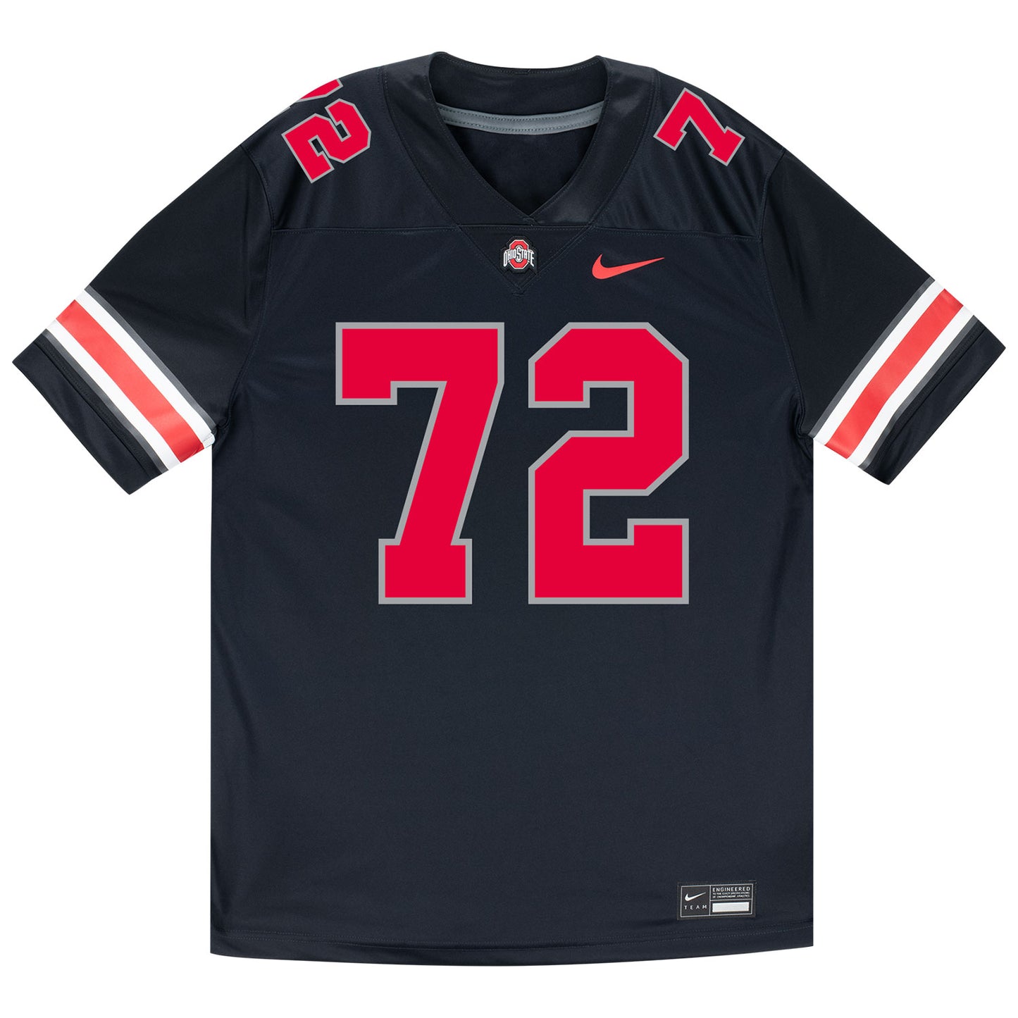 Ohio State Buckeyes Nike #72 Deontae Armstrong Student Athlete Black Football Jersey - Front View
