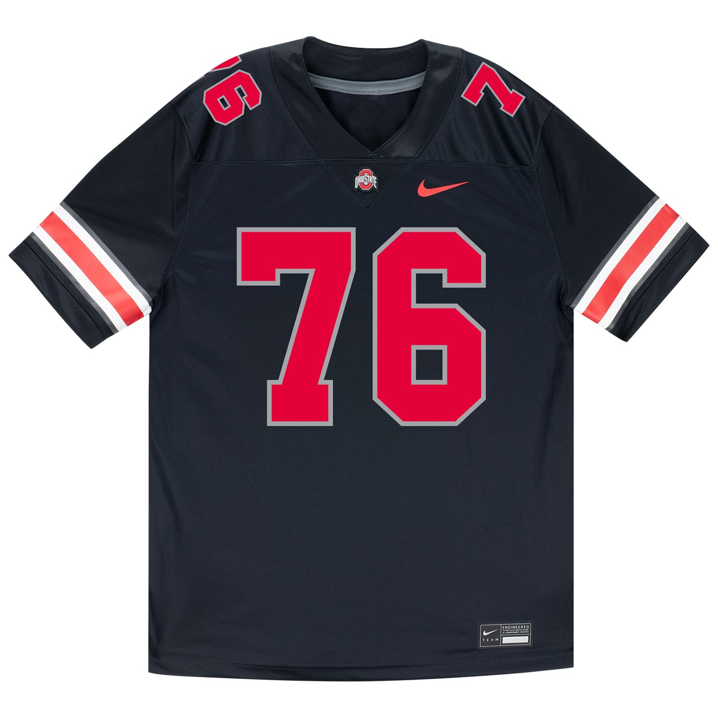 Ohio State Buckeyes Nike #76 Jake Cook Student Athlete Black Football Jersey - Front View