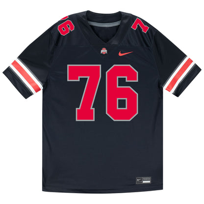 Ohio State Buckeyes Nike #76 Jake Cook Student Athlete Black Football Jersey - Front View