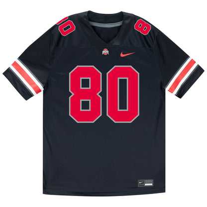 Ohio State Buckeyes Nike #80 Shawn Lodge Student Athlete Black Football Jersey - Front View