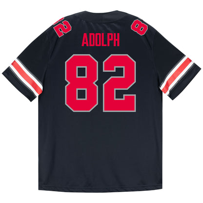Ohio State Buckeyes Nike #82 David Adolph Student Athlete Black Football Jersey - Back View