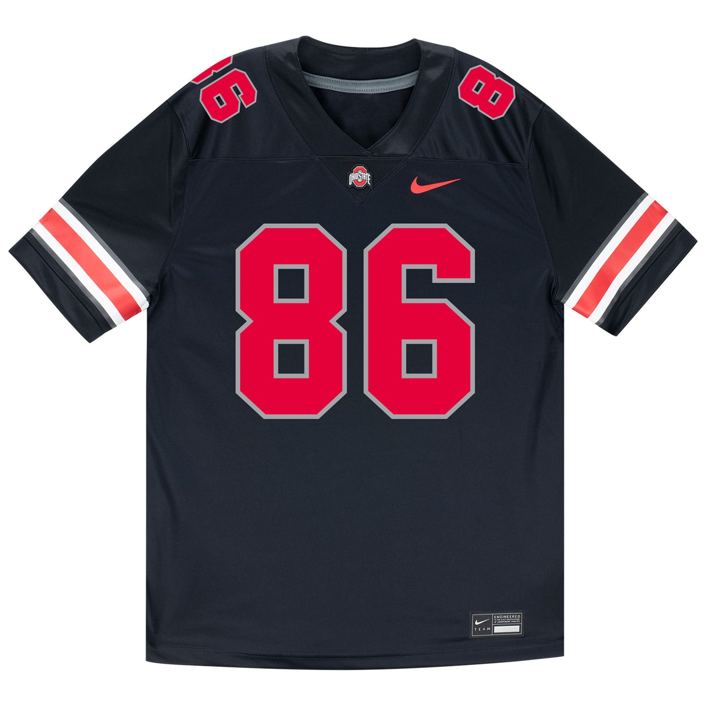 Ohio State Buckeyes Nike #86 Max Klare Student Athlete Black Football Jersey - Front View