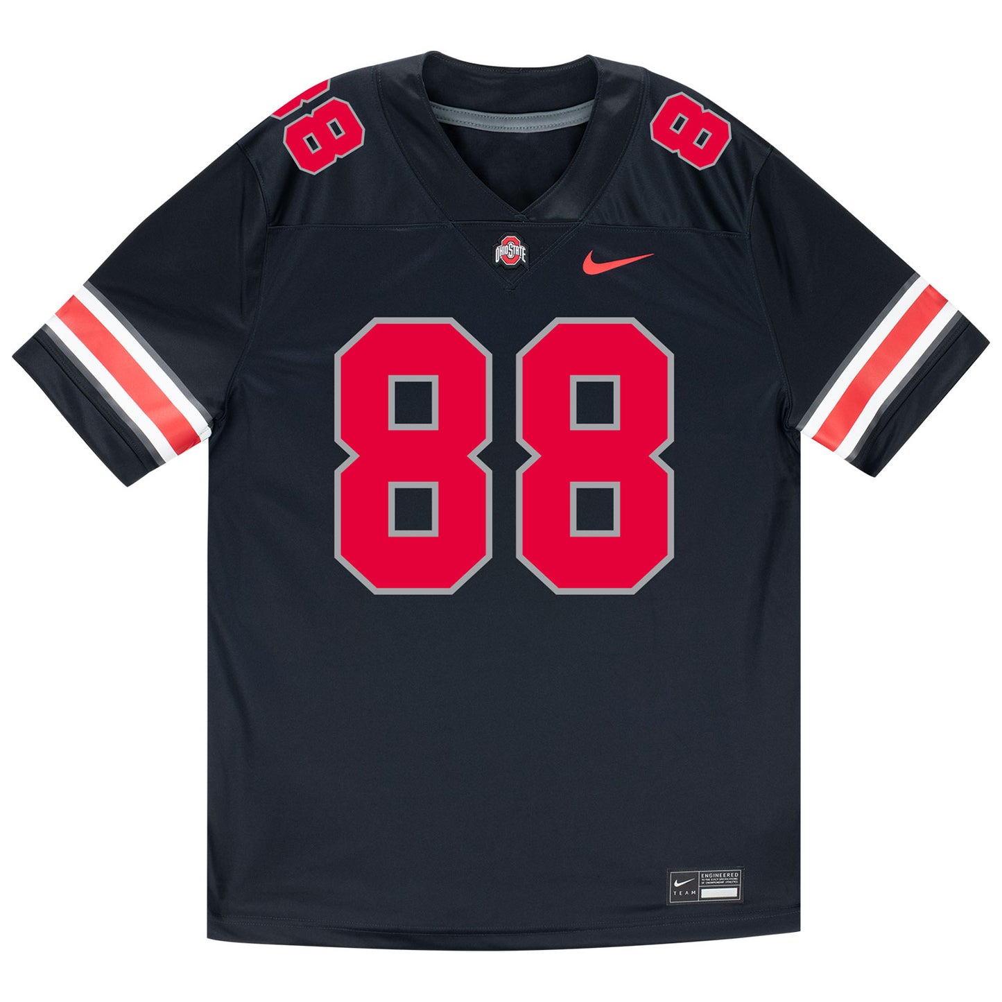 Ohio State Buckeyes Nike #88 Max Leblanc Student Athlete Black Football Jersey - Front View
