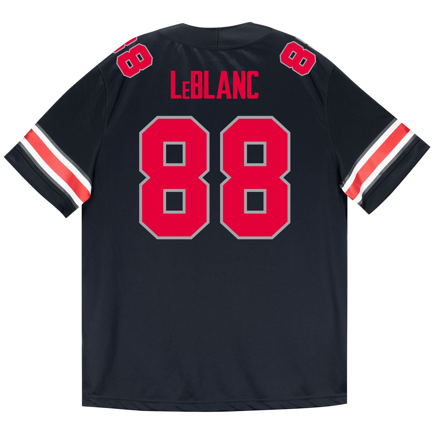 Ohio State Buckeyes Nike #88 Max Leblanc Student Athlete Black Football Jersey - Back View