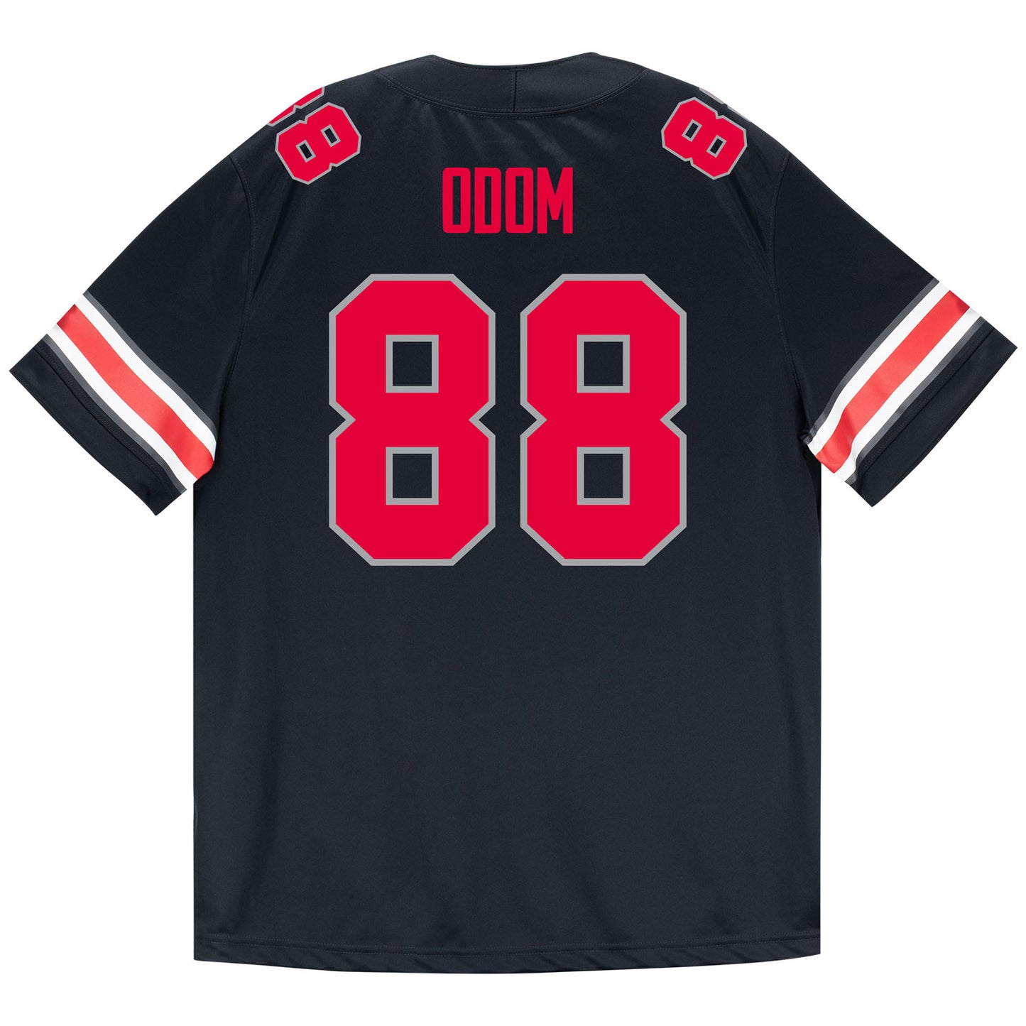 Ohio State Buckeyes Nike #88 Trajen Odom Student Athlete Black Football Jersey - Back View