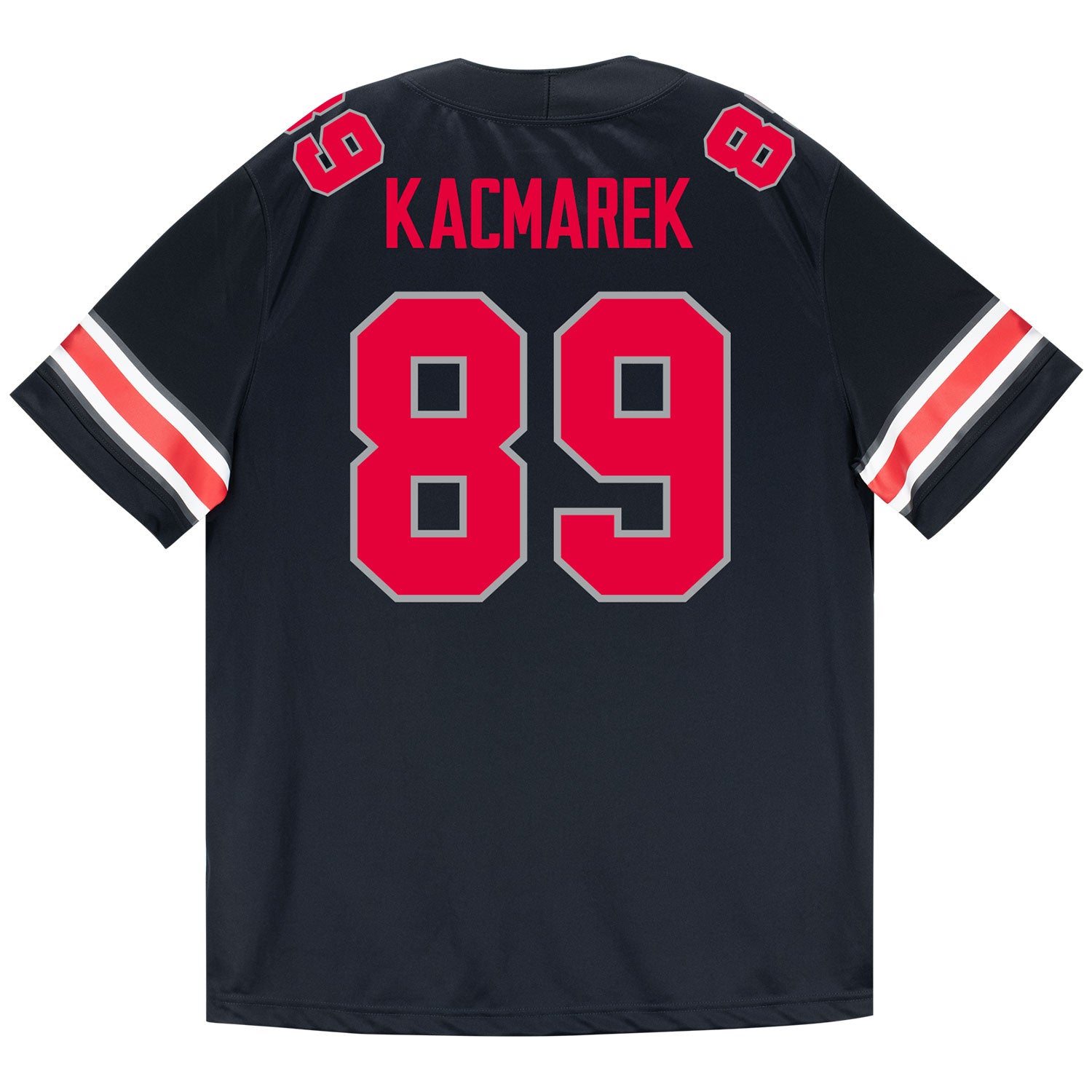 Ohio State Buckeyes Nike #89 Will Kacmarek Student Athlete Black Football Jersey - Front View