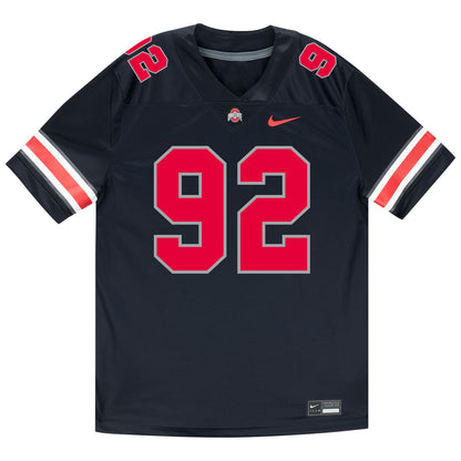 Ohio State Buckeyes Nike #92 Caden Curry Student Athlete Black Football Jersey - Front View