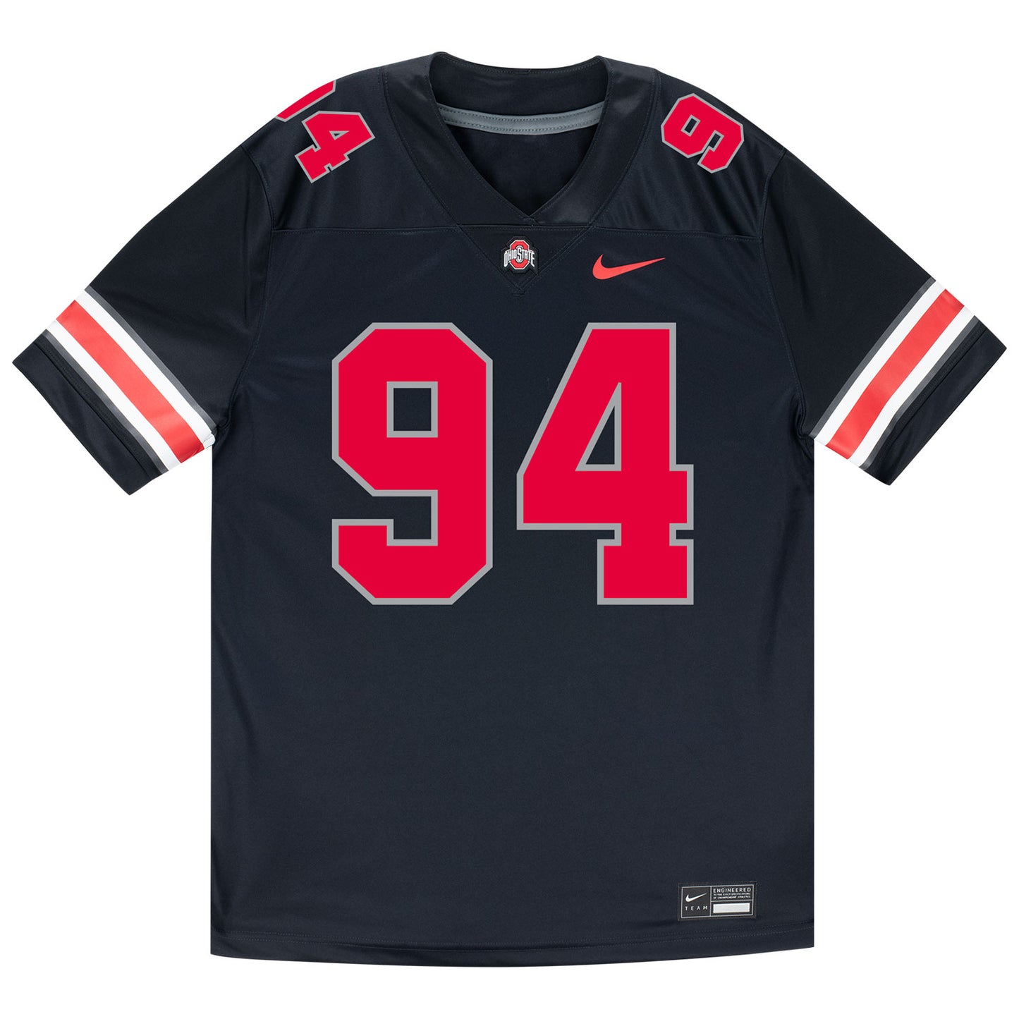 Ohio State Buckeyes Nike #94 Jason Moore Student Athlete Black Football Jersey - Front View