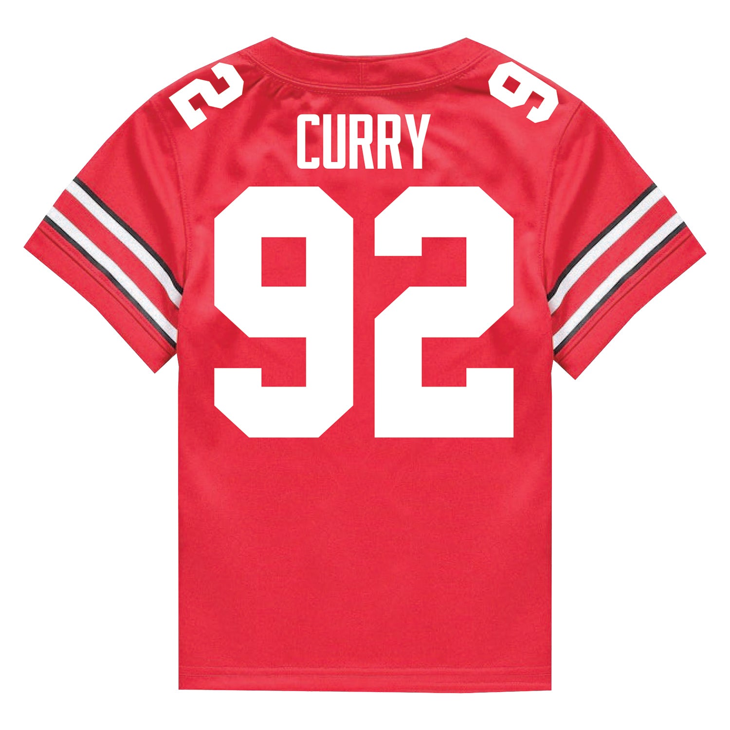 Ohio State Buckeyes Nike #92 Caden Curry Student Athlete Scarlet Football Jersey - Back View